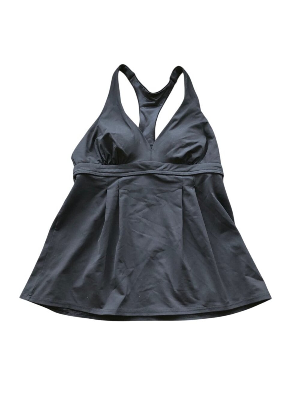 Lands End Tankini Top Black Racerback (6)
